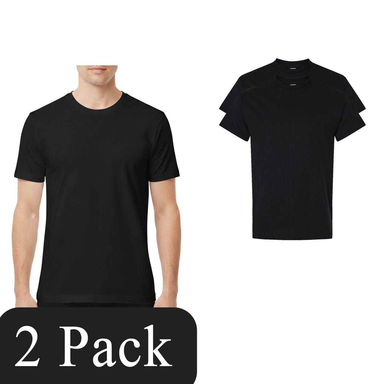 Gildan Unisex Heavy Cotton Black Blank T-Shirt Bundle for DIY Crafts